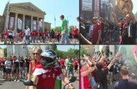 Euro-2020: les supporters hongrois réunis place des Héros avant Hongrie-France