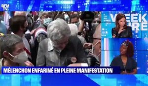 Mélenchon enfariné en pleine manifestation (1/2) - 12/06