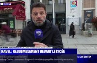 Lycée Maurice Ravel: un rassemblement de soutien au proviseur menacé de mort s'est tenu ce vendredi matin devant l'établissement