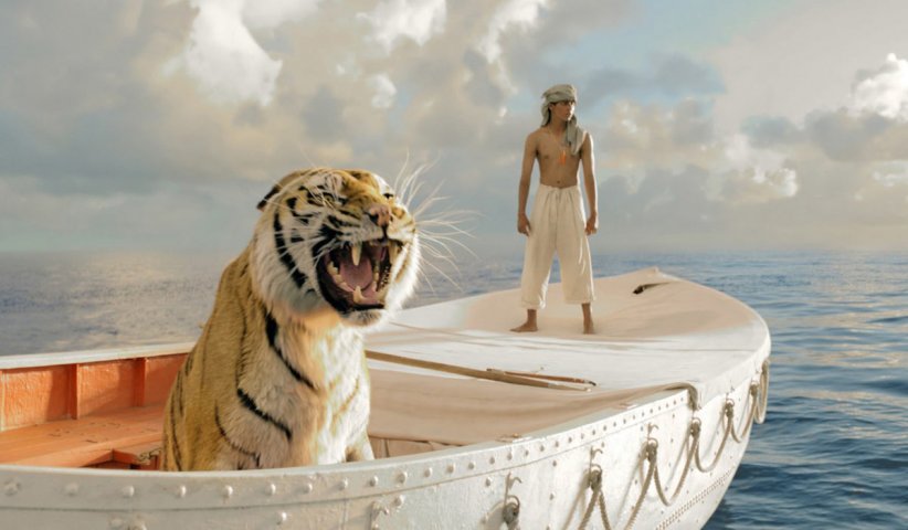 Pi Patel et Richard Parker dans "L'Odyssée de Pi" (2012) Pi Patel et Richard Parker dans "L'Odyssée de Pi" (2012)