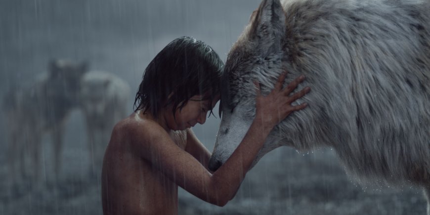 Mowgli et Rakcha dans Le Livre de la Jungle de Jon Favreau