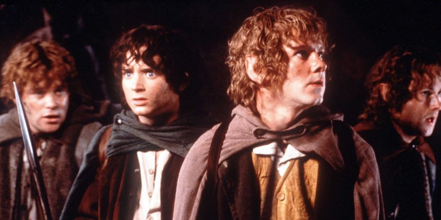 Sean Astin, Elijah Wood, Dominic Monaghan et Billy Boyd dans