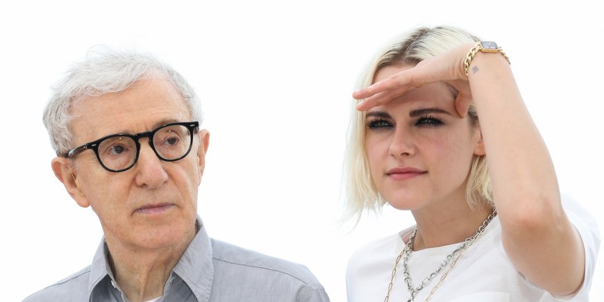 Woody Allen et Kristen Stewart lors du photocall de