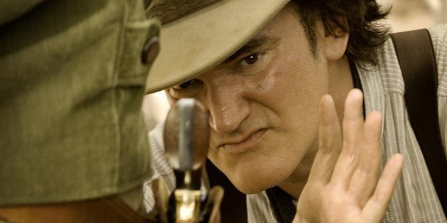 Quentin Tarantino sur le tournage de son film