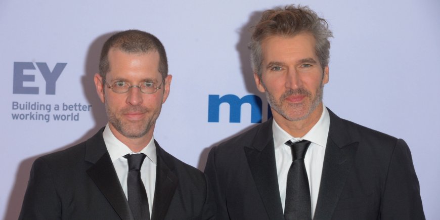 D. B. Weiss et David Benioff lors des Emmy Awards, à New York, le 25 novembre 2019.