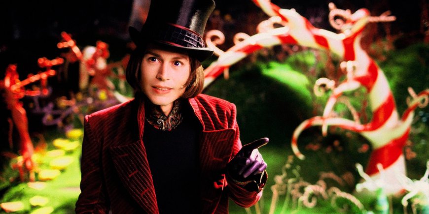 Johnny Depp en Willy Wonka dans