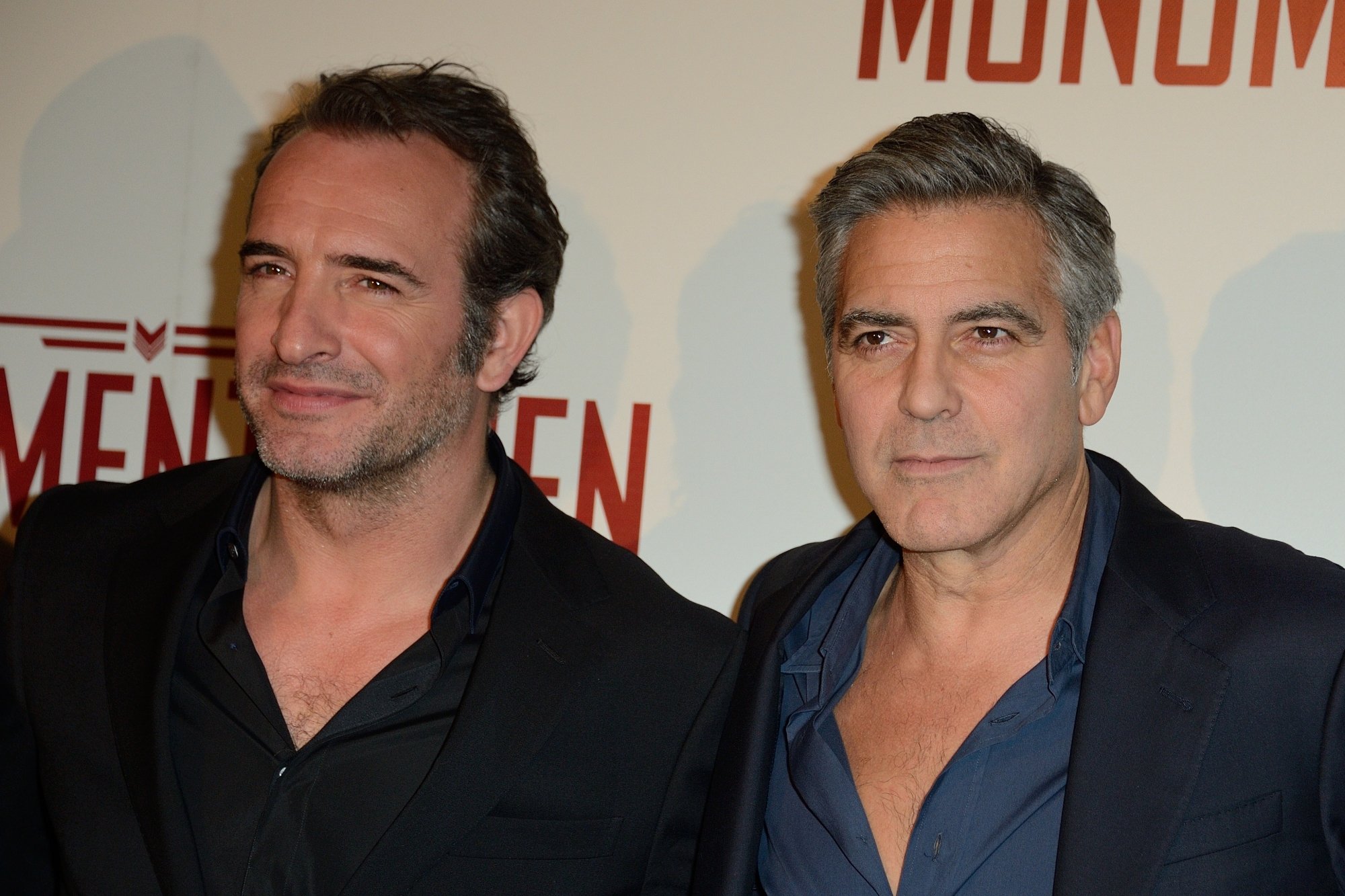 Jean Dujardin et George Clooney à la première de 