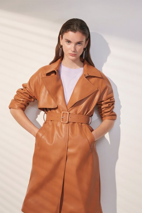 Le trench en similicuir Le trench en similicuir