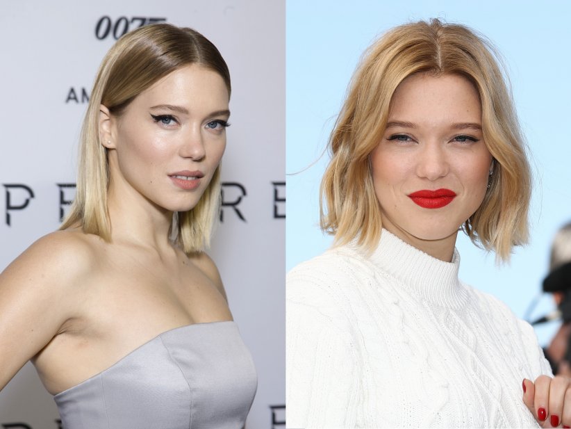 Léa Seydoux : carré raide versus carré flou Léa Seydoux : carré raide versus carré flou