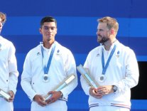 Baptiste Addis, Thomas Chirault et Jean-Charles Valladont : médaille d'argent en tir à l'arc Baptiste Addis, Thomas Chirault et Jean-Charles Valladont : médaille d'argent en tir à l'arc