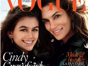 Cindy Crawford pose en couverture de Vogue Paris avec sa fille