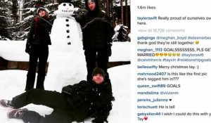 Taylor Swift fait un bonhomme de neige avec Calvin Harris et son frère