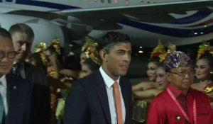 Le Premier ministre britannique Rishi Sunak arrive à Bali pour le G20
