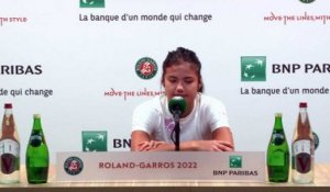 Roland-Garros 2022 - Emma Raducanu : "I know I still have a lot to learn and I'm learning every day, every game and every training session"