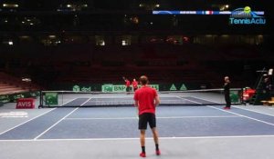 Coupe Davis 2017 - David Goffin et Steve Darcis sur le Central du Stade Pierre-Mauroy à Lille