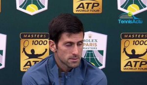 Rolex Paris Masters 2018 - Novak Djokovic : "J'ai un coup de froid"