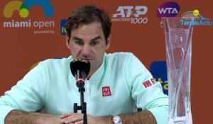 ATP - Miami Open 2019 - Roger Federer  et son 101e titre : "Je suis content d'avoir chois de revenir à Miami"