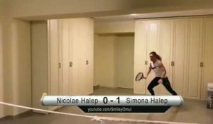 Quand Simona Halep bat son frère Nicolae dans un "tennis garage"