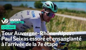 Tour Auvergne-Rhône-Alpes : Paul Seixas, victime d'une chute, essoré et ensanglanté à l'arrivée de la 7e étape