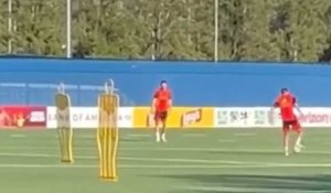 Entraînement des Diables rouges au lendemain du partage contre l'Iran