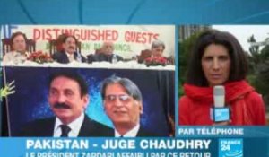 Pakistan: président Zardari fragilisé par le retour de juge Chaudhry
