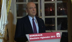 Régionales: réaction d'Alain Juppé, maire de Bordeaux LR