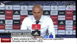 Zinédine Zidane réagit à sa première défaite au Real