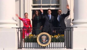 Justin Trudeau accueilli en grande pompe à la Maison Blanche