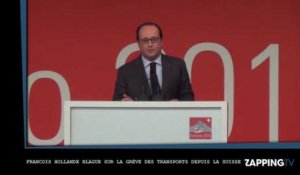 François Hollande blague sur la grève des transports depuis la Suisse