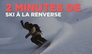 2 minutes de ski filmées à la renverse