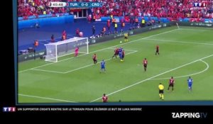 Euro 2016 : Un supporter croate fait irruption sur le terrain pour célébrer le but de Luka Modric (Vidéo)