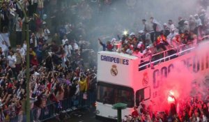 Ligue des Champions: parade triomphale du Real Madrid