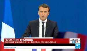 REPLAY - Discours d'Emmanuel Macron en tête du 1er tour de la Présidentielle 2017 en France
