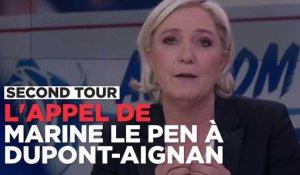 L'appel de Marine Le Pen à Nicolas Dupont-Aignan
