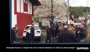 François Fillon accueilli par des jets d'œufs pour sa visite au Pays basque