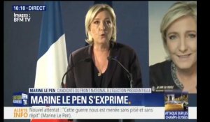 Marine Le Pen réagit à l'attentat des Champs Élysées dans un discours plein de contradictions