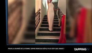 Sophie Marceau sexy défile en robe pour la journée de la femme