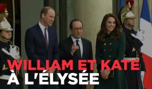 William et Kate accueillis à l'Élysée par François Hollande