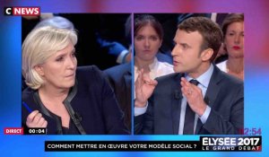 Débat : sur l'Europe, Macron accuse Le Pen de «ressortir les mensonges» de son père