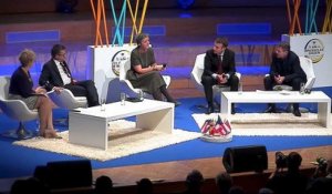"Journées de Bruxelles": débat entre Emmanuel Macron, Margrethe Vestager et Carlos Moedas sur l'avenir de l'Europe