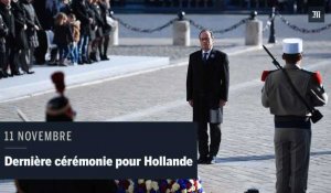 François Hollande préside la dernière cérémonie du 11 novembre de son quinquennat