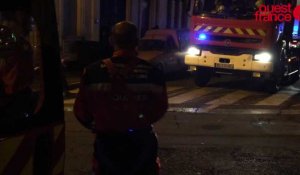 Balcon effondré à Angers : l'arrivée des pompiers de l'équipe déblaiement-sauvetage sur les lieux du drame