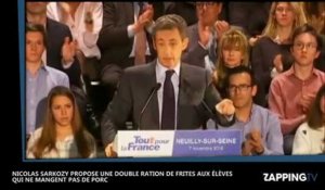 Nicolas Sarkozy contre les menus de substitution, il propose "une double ration de frites" (Vidéo)