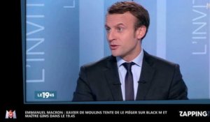 Emmanuel Macron : Xavier de Moulins tente de le piéger sur Black M et Maître Gims dans le 19.45