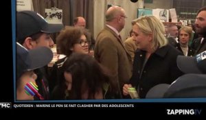 Quotidien : Marine Le Pen se fait clasher par des adolescents au salon du cheval (Vidéo)