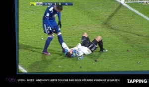 Metz-Lyon : le match arrêté après qu'Anthony Lopes ait été touché par deux pétards (vidéo)