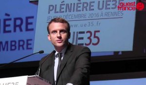 A Pacé, le candidat Emmanuel Macron présente son programme économique aux chefs d'entreprise de l'union des entreprises d'Ille-et-Vilaine