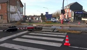 Sombreffe: accident au carrefour du Docq