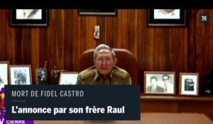Raul Castro annonce à la télévision la mort de son frère Fidel