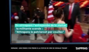Donald Trump : Une Femen seins nus s'attaque à sa statue de cire